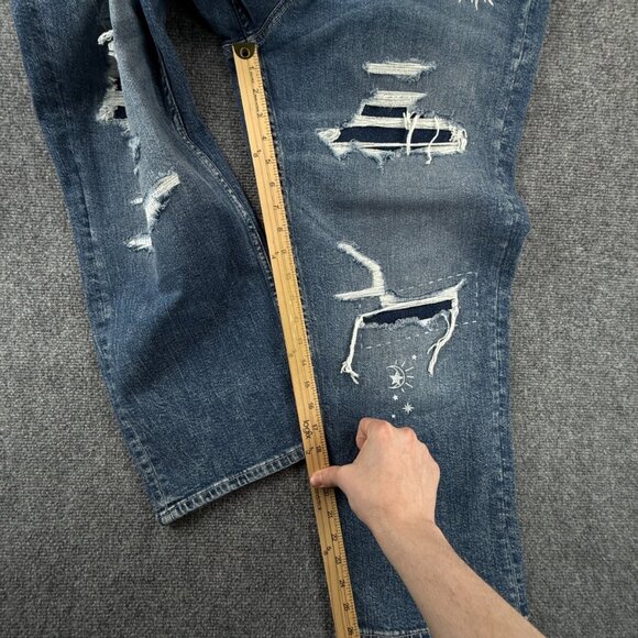 NWT Arizona Jeans Women Distressed Painted Vintage Straight Size 17 High Rise - Picture 7 of 16